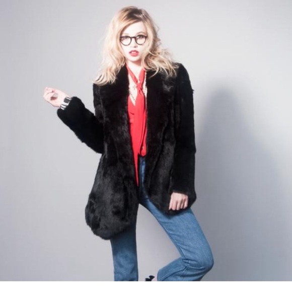 Veda $1850 Rhapsody Black Rabbit Fur Jacket - Picture 3 of 9